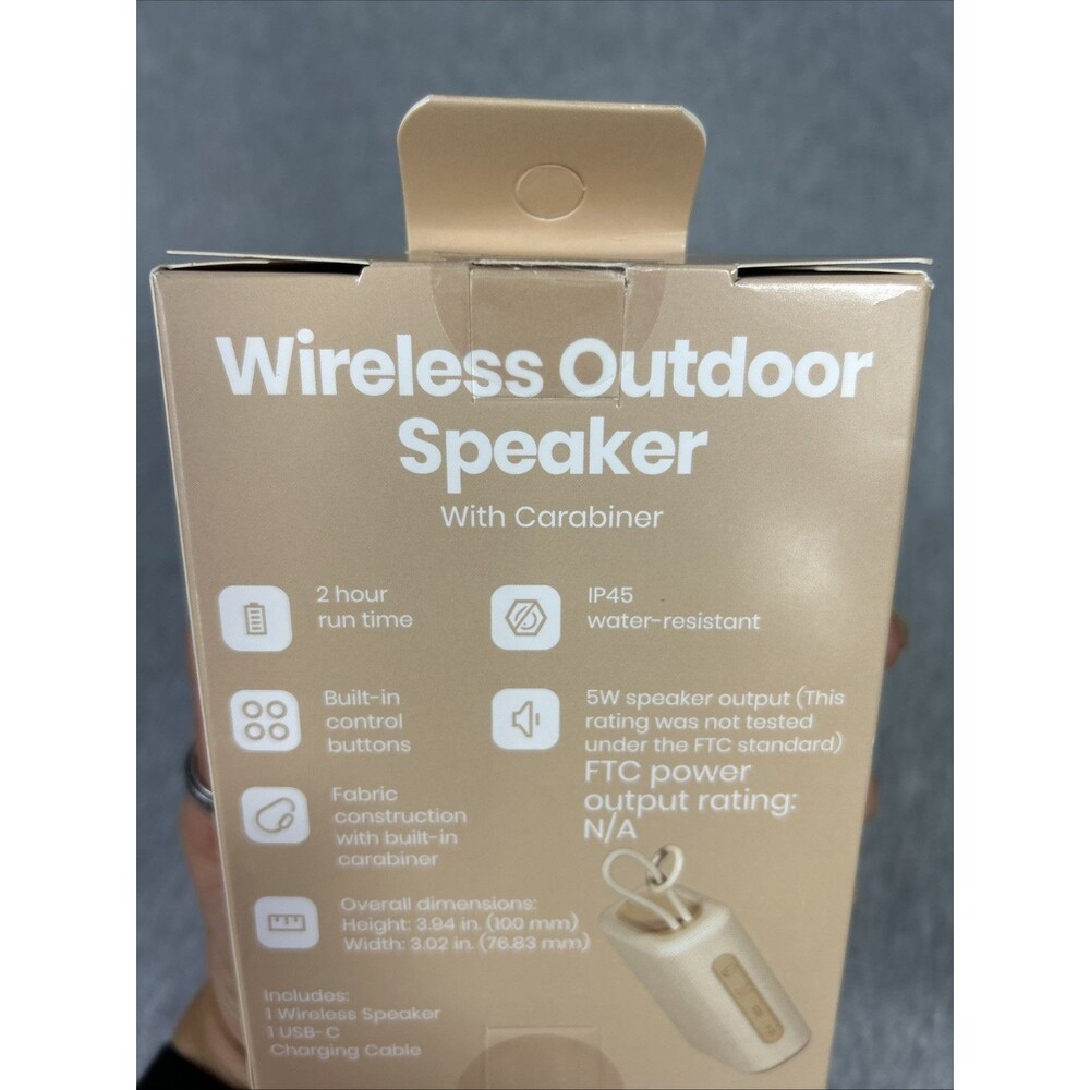 Wireless Outdoor Speaker Portable IP45 Water-Resistant 5W Fabric Carabiner - Picture 7 of 8